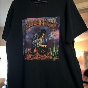 Gildan Black Graphic T-Shirt with Purple and Green Design Travis Scott 2015 tour